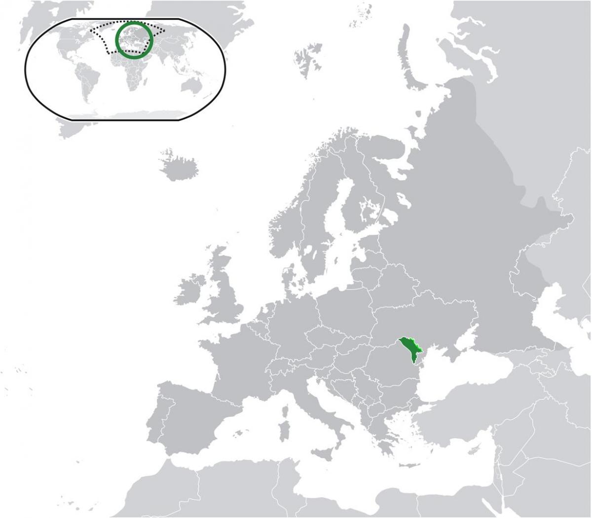 Lokacija Moldavije na karti svijeta