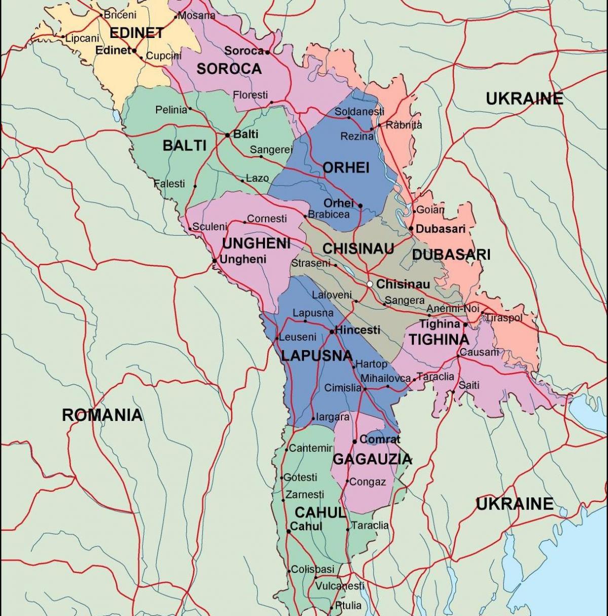 Karta Moldavije političke