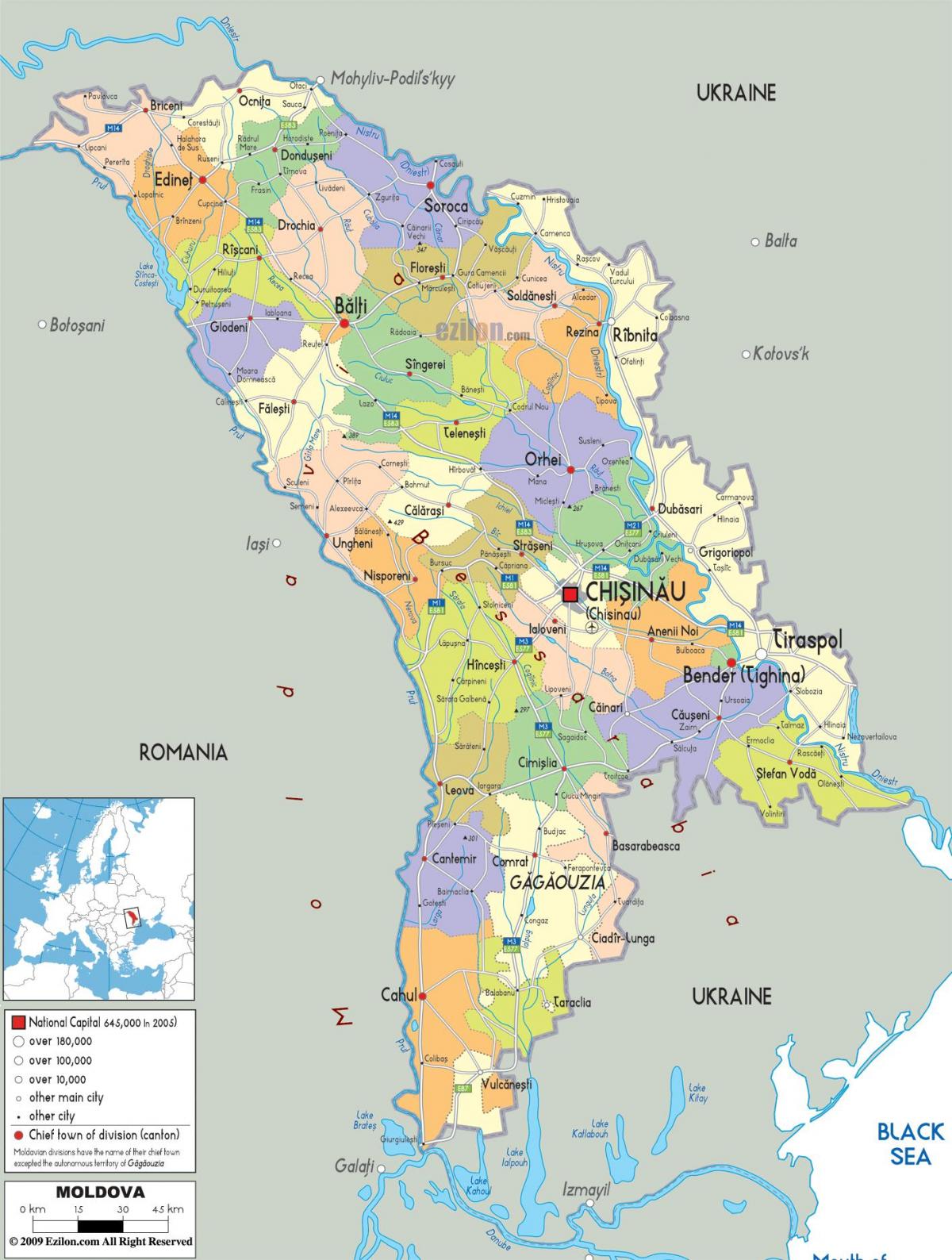 Karta Тирасполя Moldavija